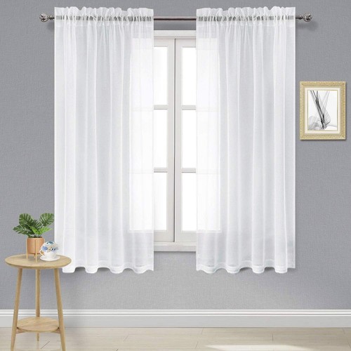 Sheer white curtains inches - sheer,