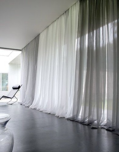 Solid pure white sheer voile - white,